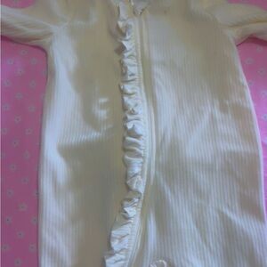 Ruffled Cream Baby one piece